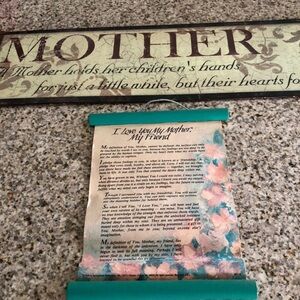 Mother Wall Decor with Floral Accents